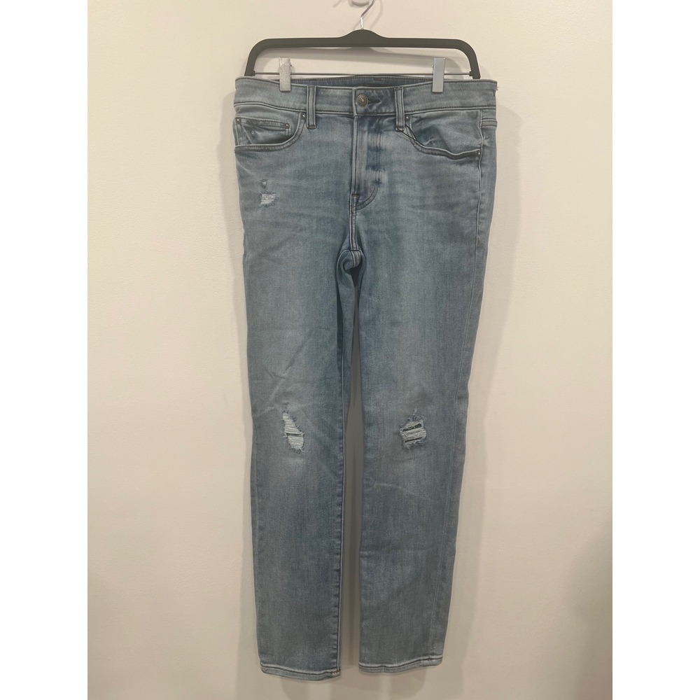 Express Jeans Mens 30x32 Slim Fit Light Wash Distressed Ultra Hyper Stretch